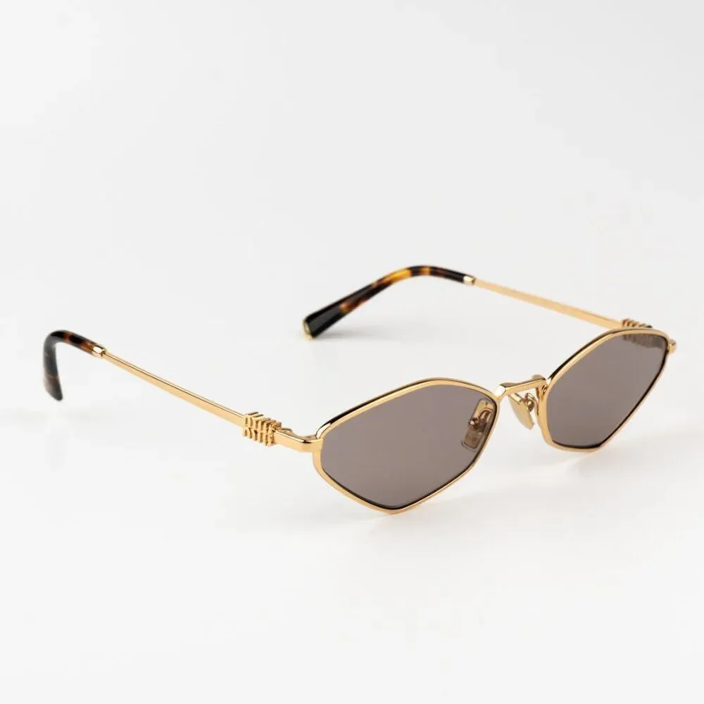 NEW Miu Miu MU56ZS 5AK20I REGARD Gold Light Purple Geometric Unisex Sunglasses